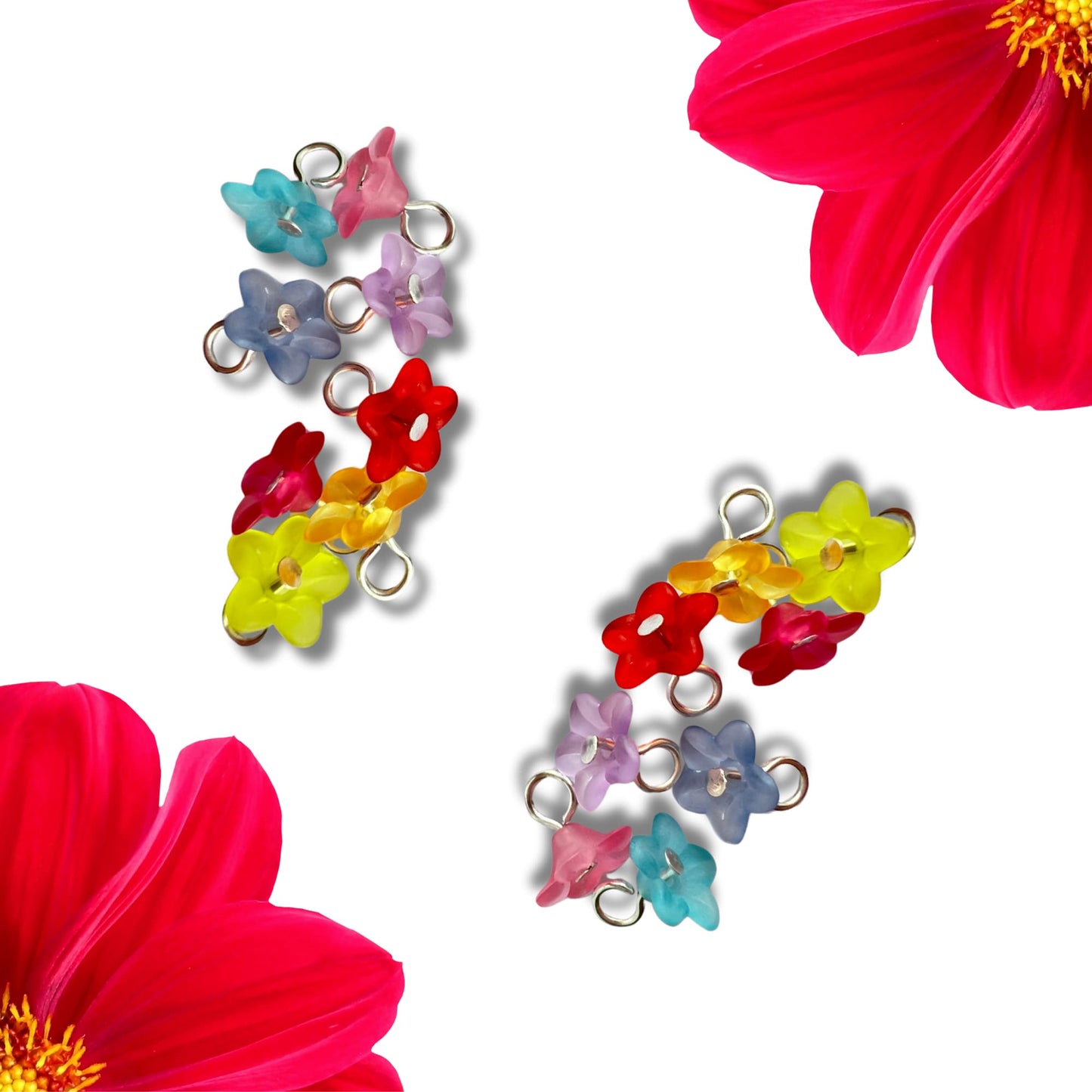 Stitch Markers for Sock & Lace Knitting , snag free - Teeny Flowers