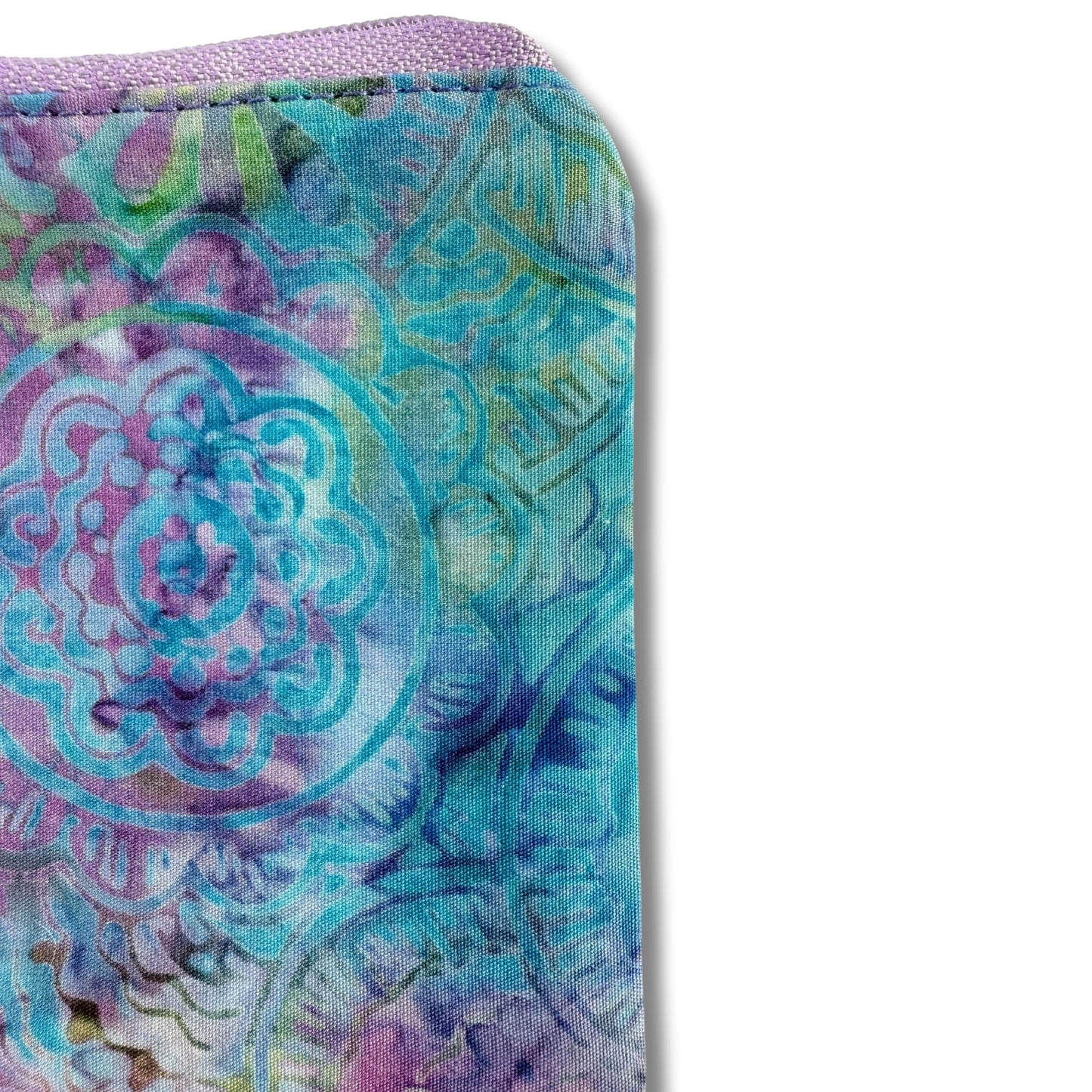 Navy Notions Case in 100% Cotton Batik Print  - Moonlit garden