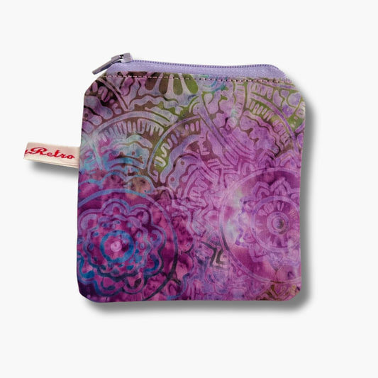Navy Notions Case in 100% Cotton Batik Print  - Moonlit garden