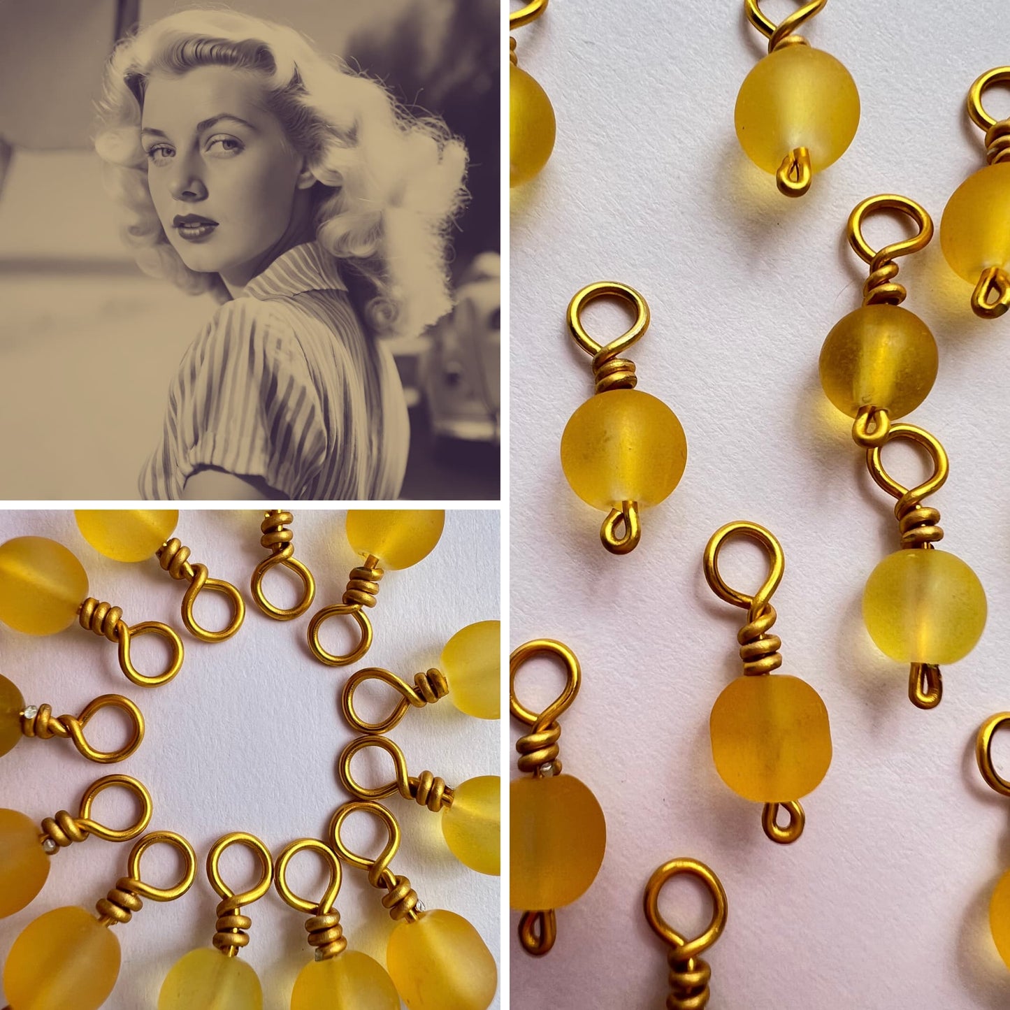 Yellow Stitch Markers for Knitting  - Lemon Pops