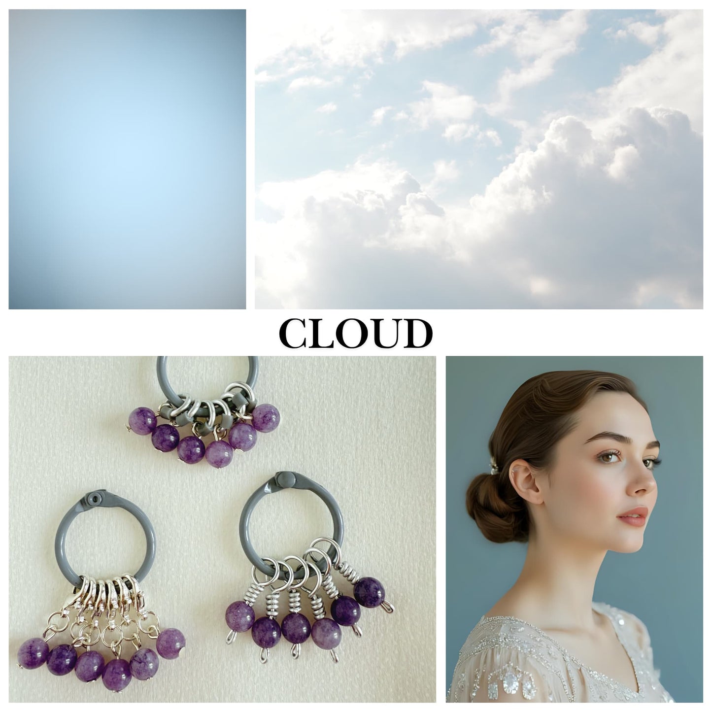 Angelite Stitch Markers - Cloud