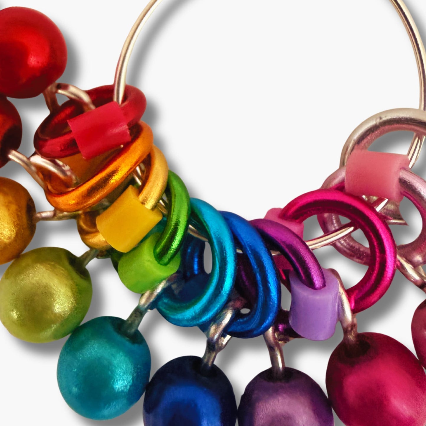 Stitch Markers for Knitting in Rainbow Colours -Glow Balls