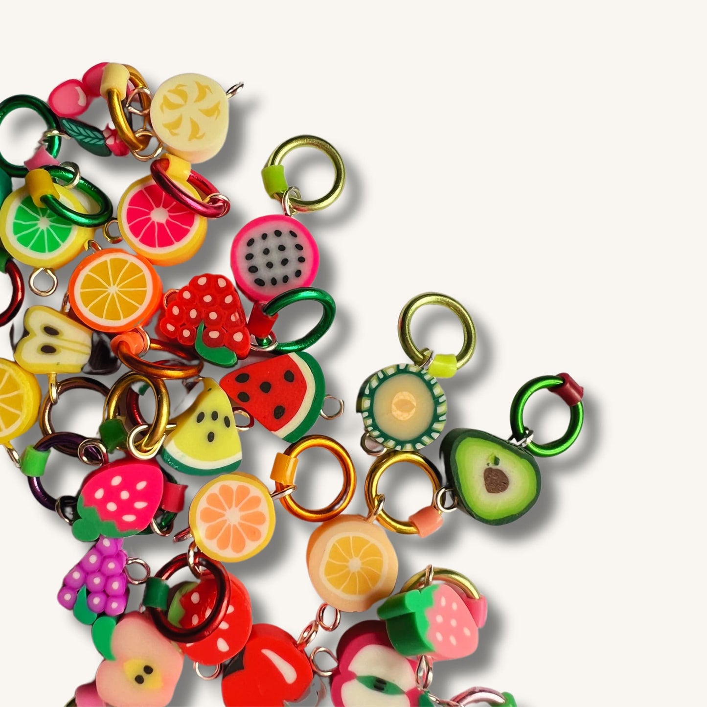 Fruit Knitting Stitch Markers - Fruit Charms - Fruit Salad Mix