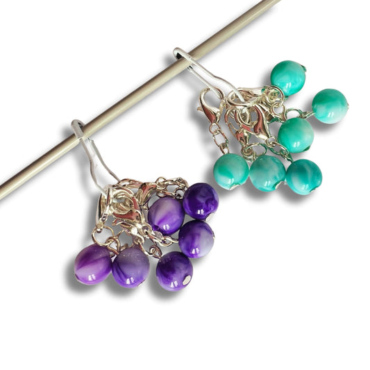 Crochet Stitch Markers - Spearmint and Grape