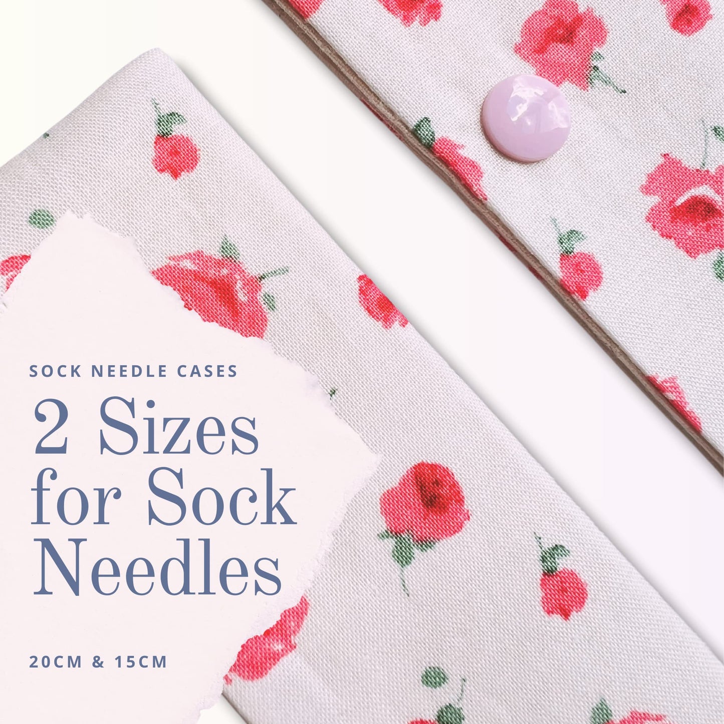 Sock Needle Case for Knitting - Liberty of London Fabric - Mary Rose 'Pink' from The Flower Collection