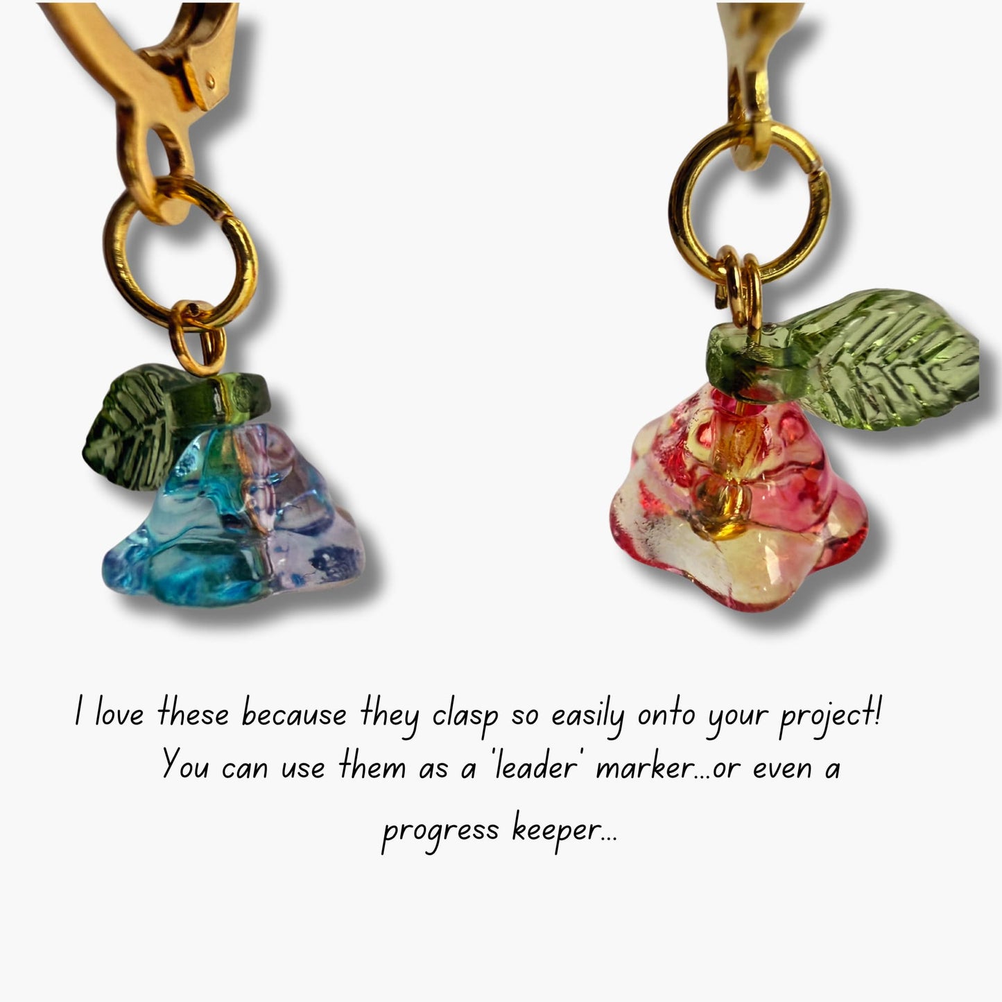 Knitting Stitch Marker Set - Flowers