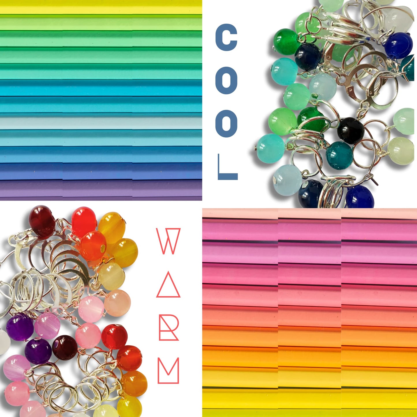 Gradient rainbow Stitch Marker Set for Knitting or Crochet - Jelly Pops