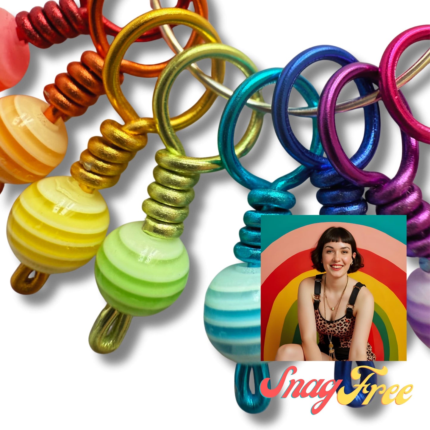 Sock Knitting Stitch Markers - Stripe Pops