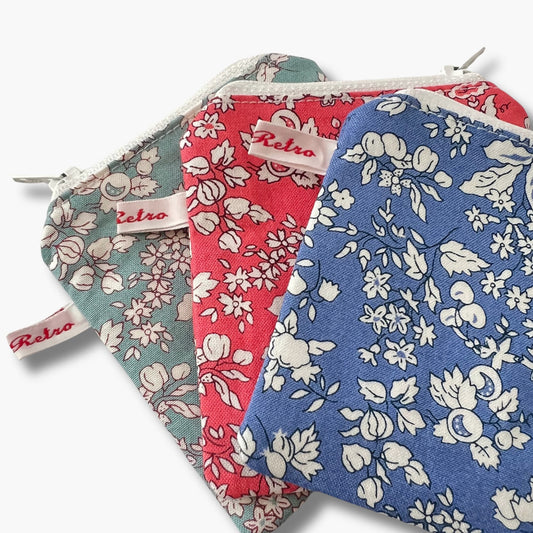 Liberty of London fabric purse -Fruit Silhouette