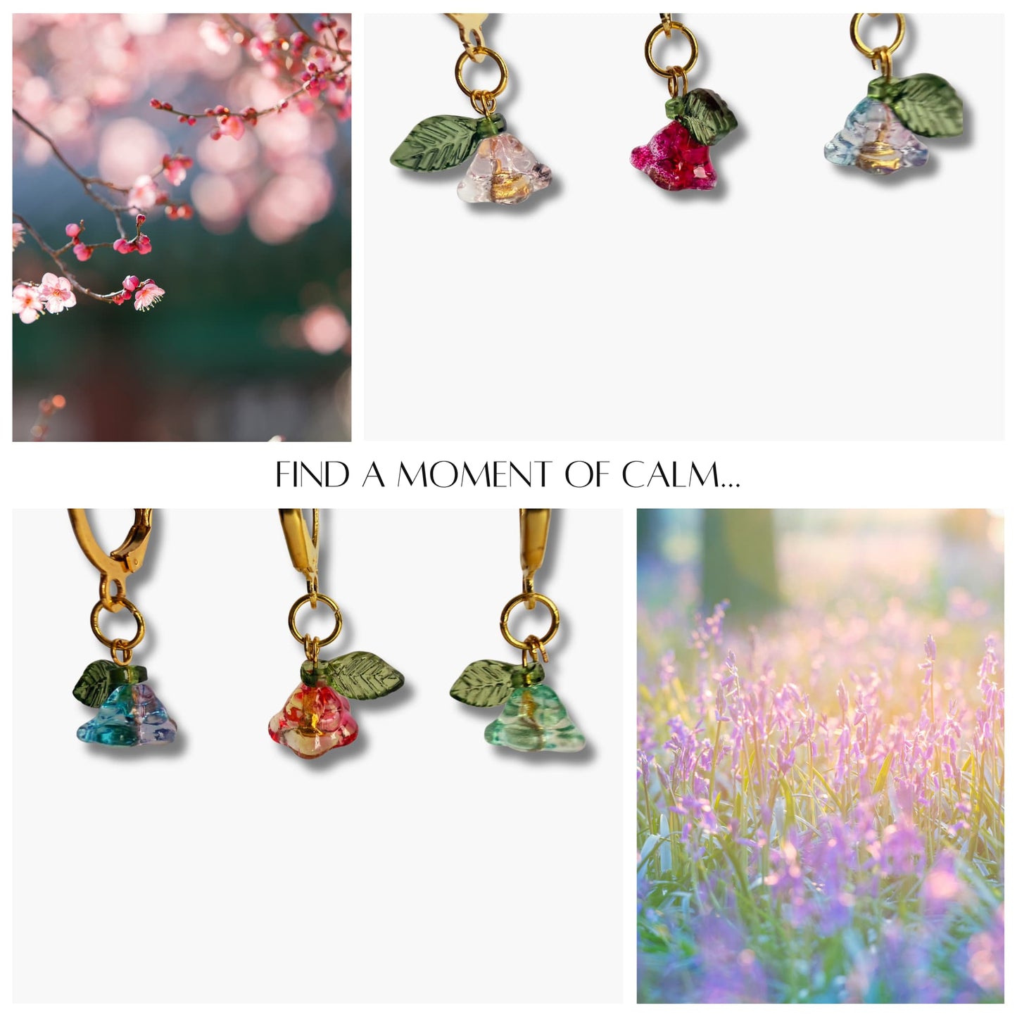 Knitting Stitch Marker Set - Flowers