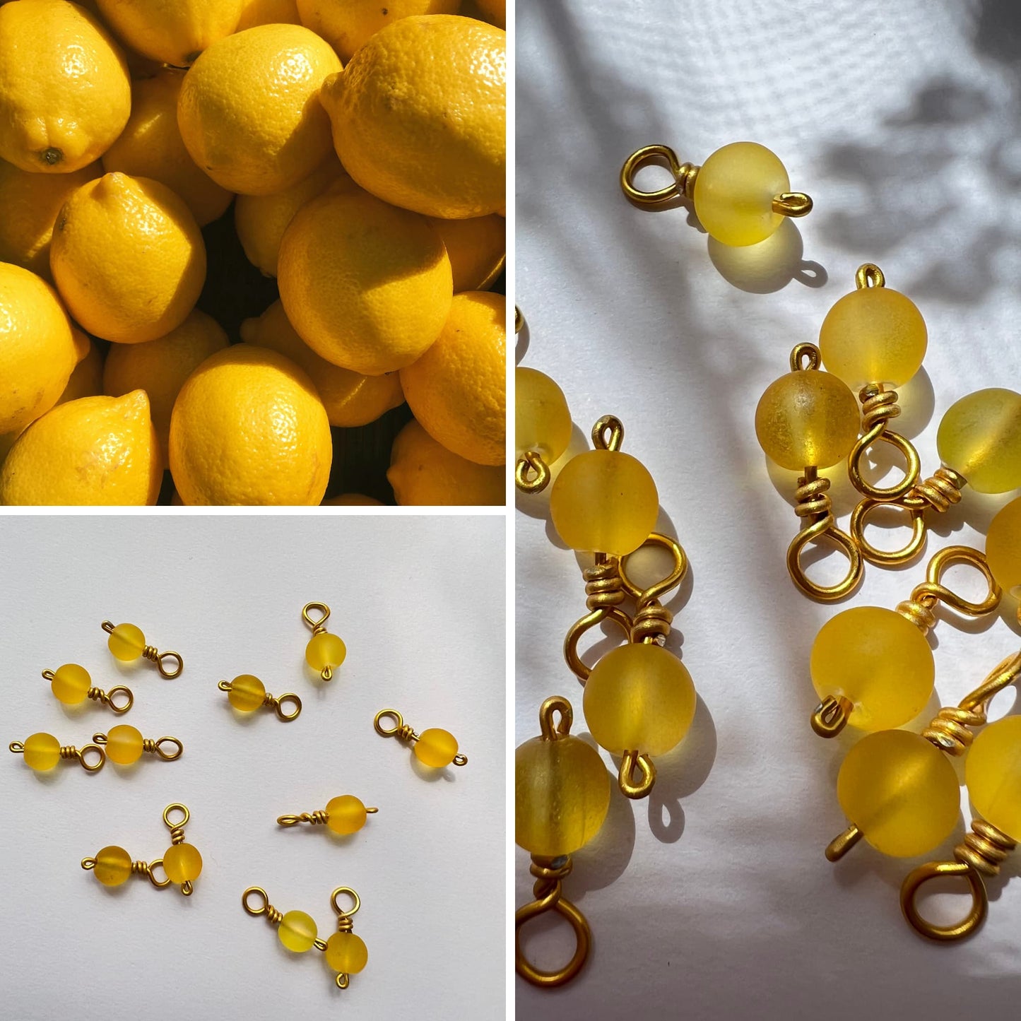 Yellow Stitch Markers for Knitting  - Lemon Pops