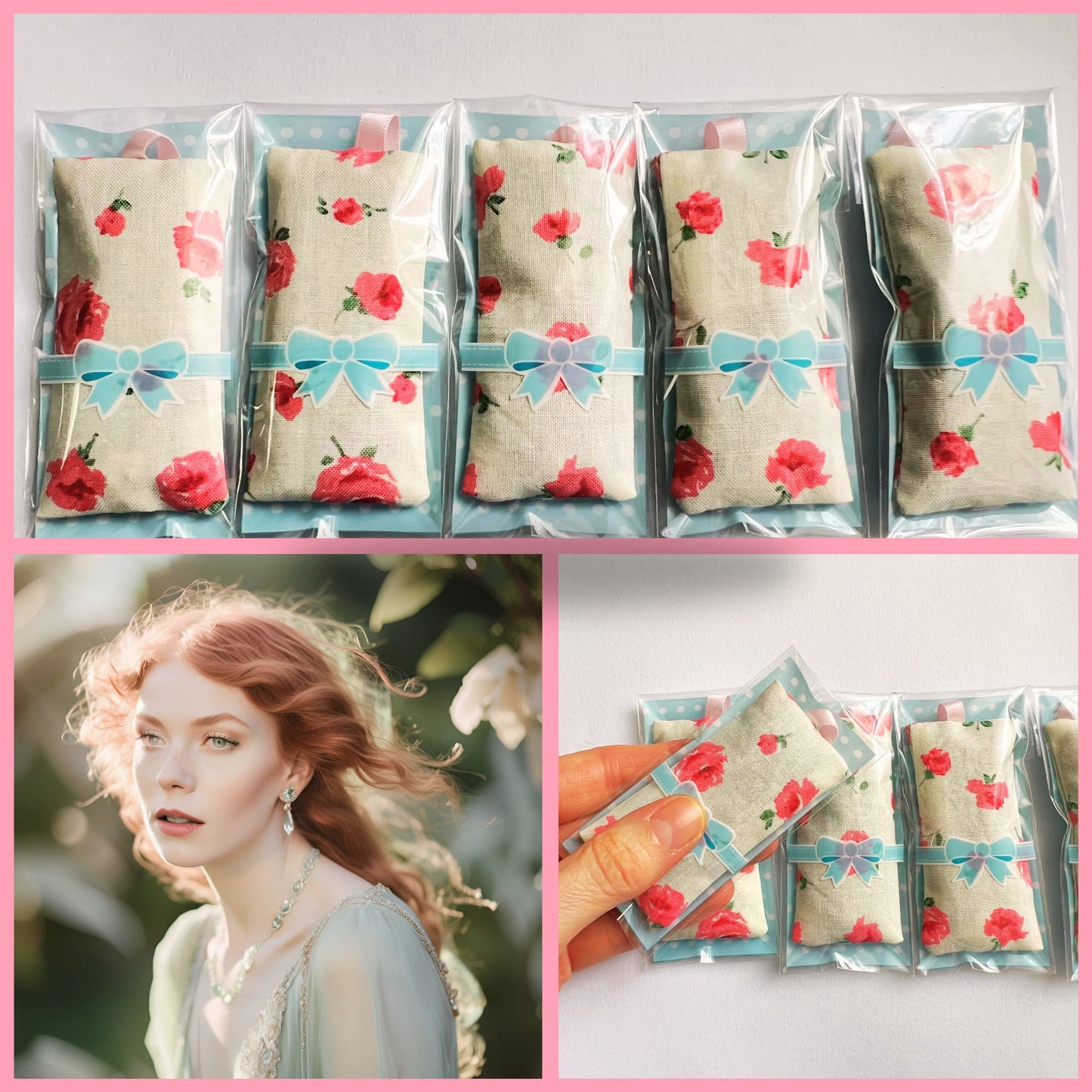 Liberty Fabric Lavender Bags - Vintage Rose (Mary Rose Fabric from the Mid Summer Collection)