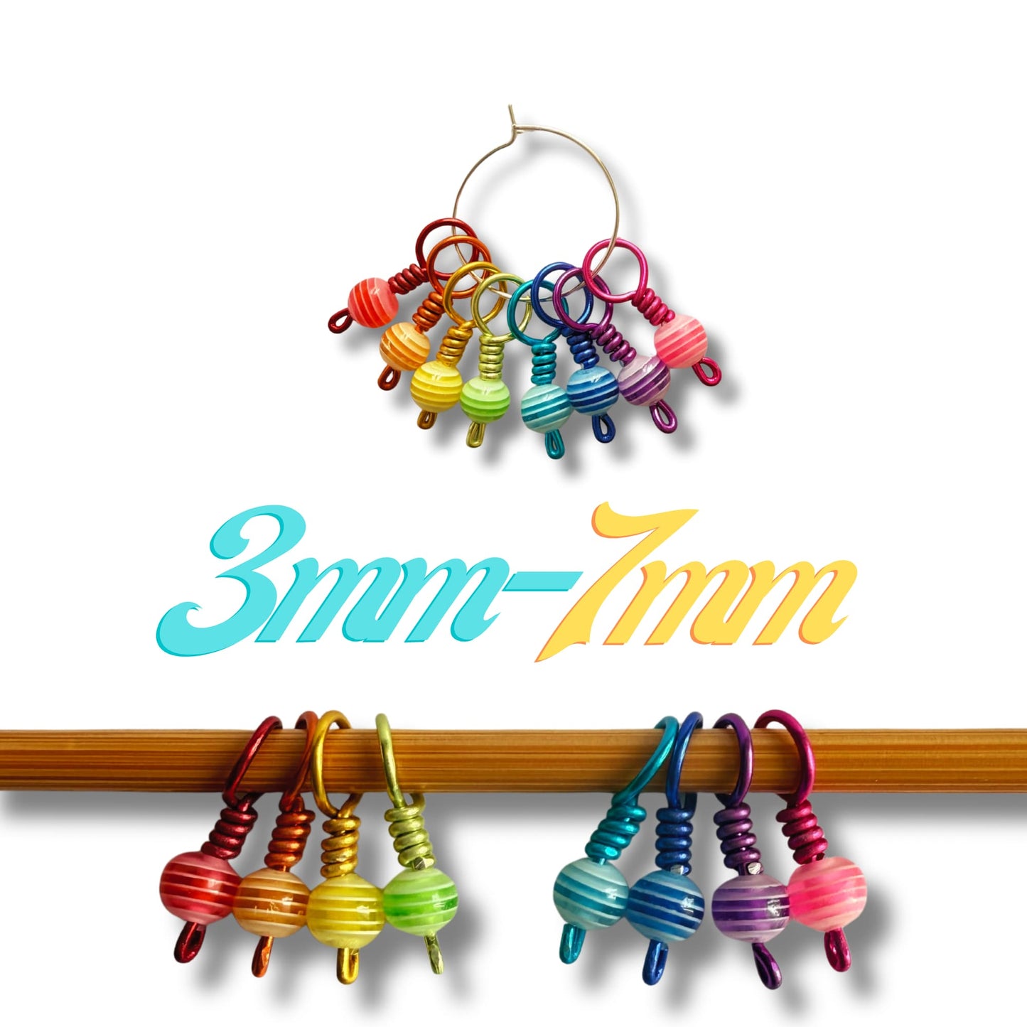 Sock Knitting Stitch Markers - Stripe Pops