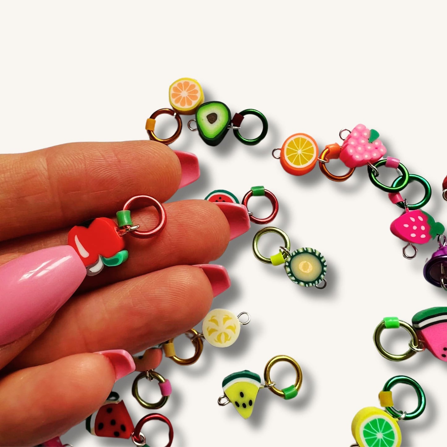 Fruit Knitting Stitch Markers - Fruit Charms - Fruit Salad Mix