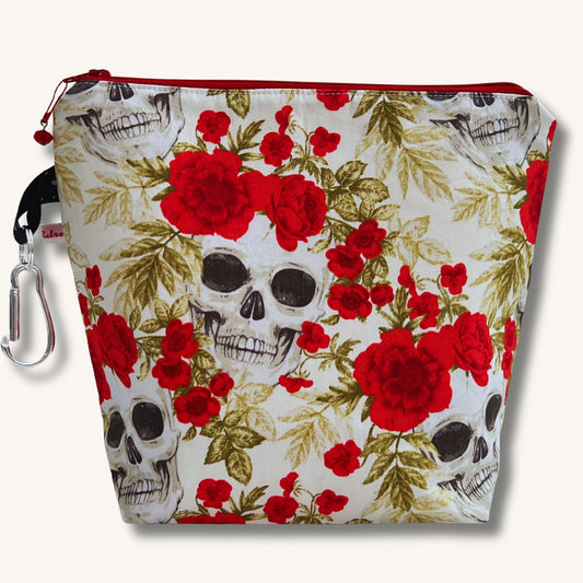 Knitting Project Bag, Dia de Muertos - Rockabilly, Day of the Dead Bag