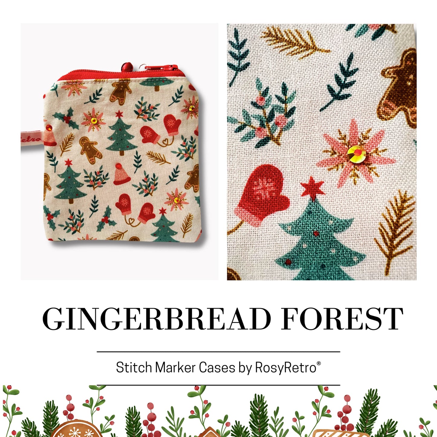 Christmas Knitting case Limited edition  - Gingerbread Forest