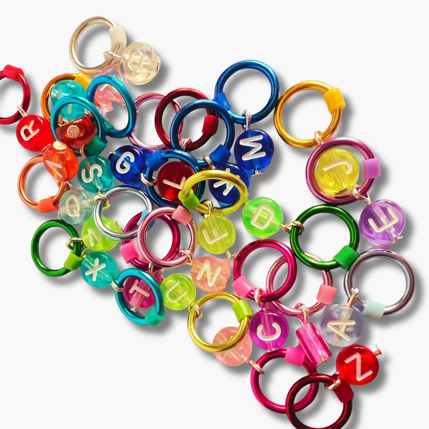 Alphabet Stitch Marker Set for Knitting -Jelly Brights