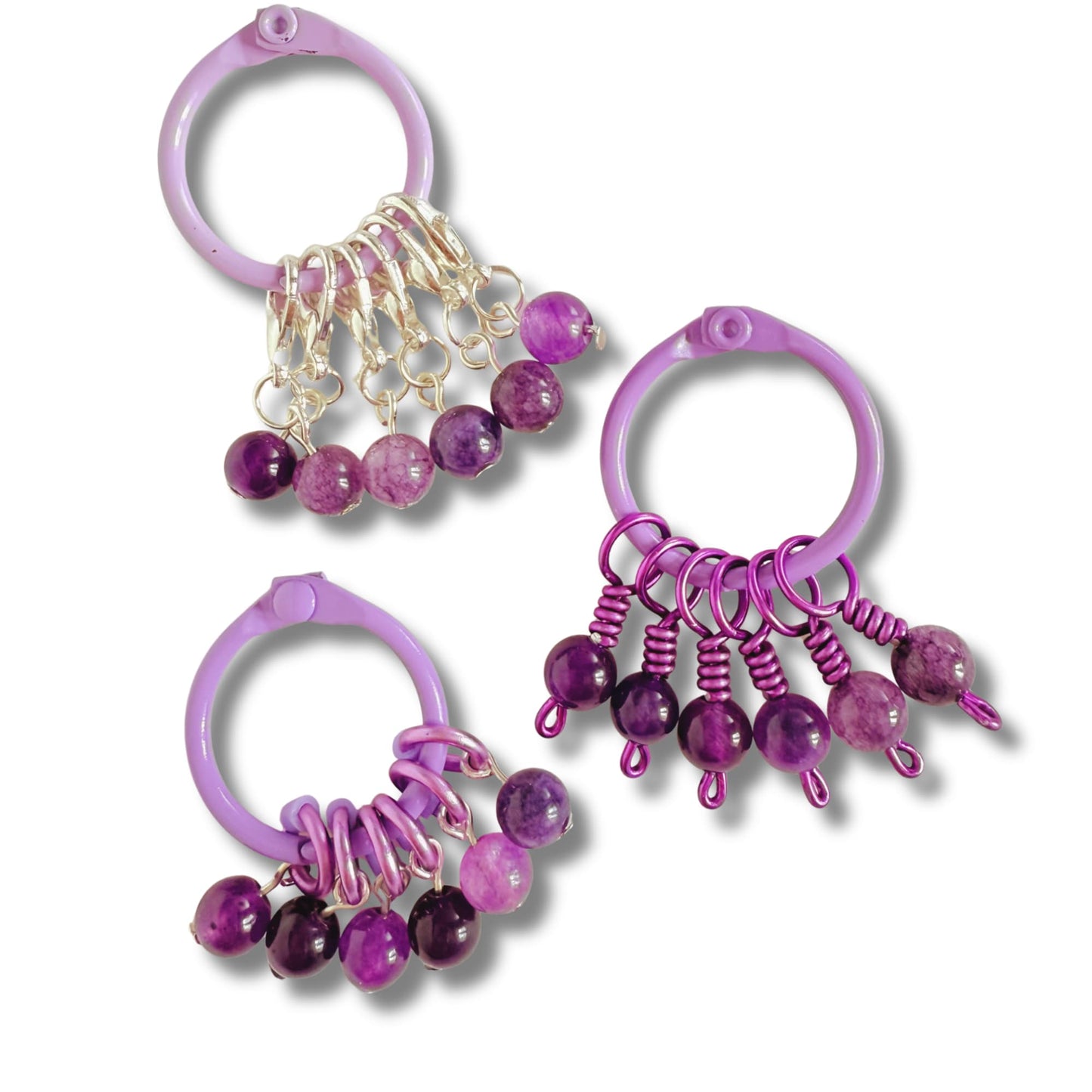 Amethyst Stitch Markers - Grape