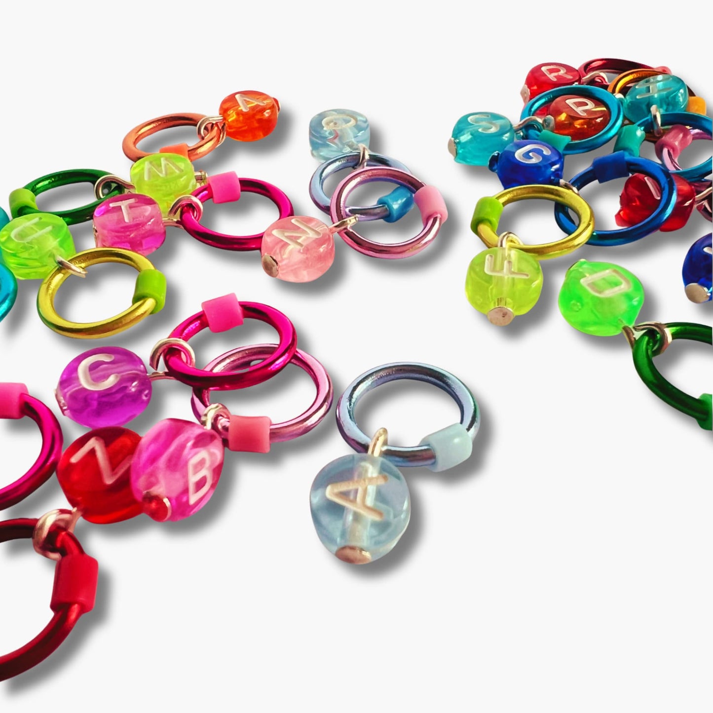 Alphabet Stitch Marker Set for Knitting -Jelly Brights
