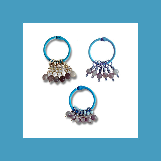 Aquamarine Stitch Markers - Sea