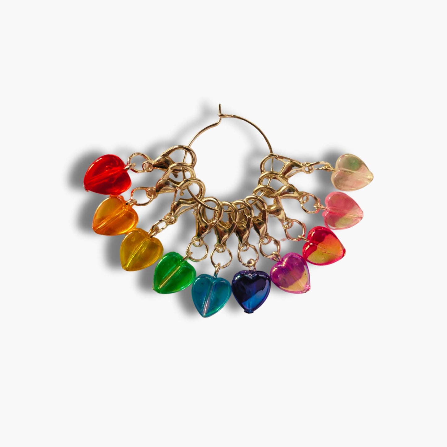 Rainbow Crochet Stitch Markers - Sugar Hearts
