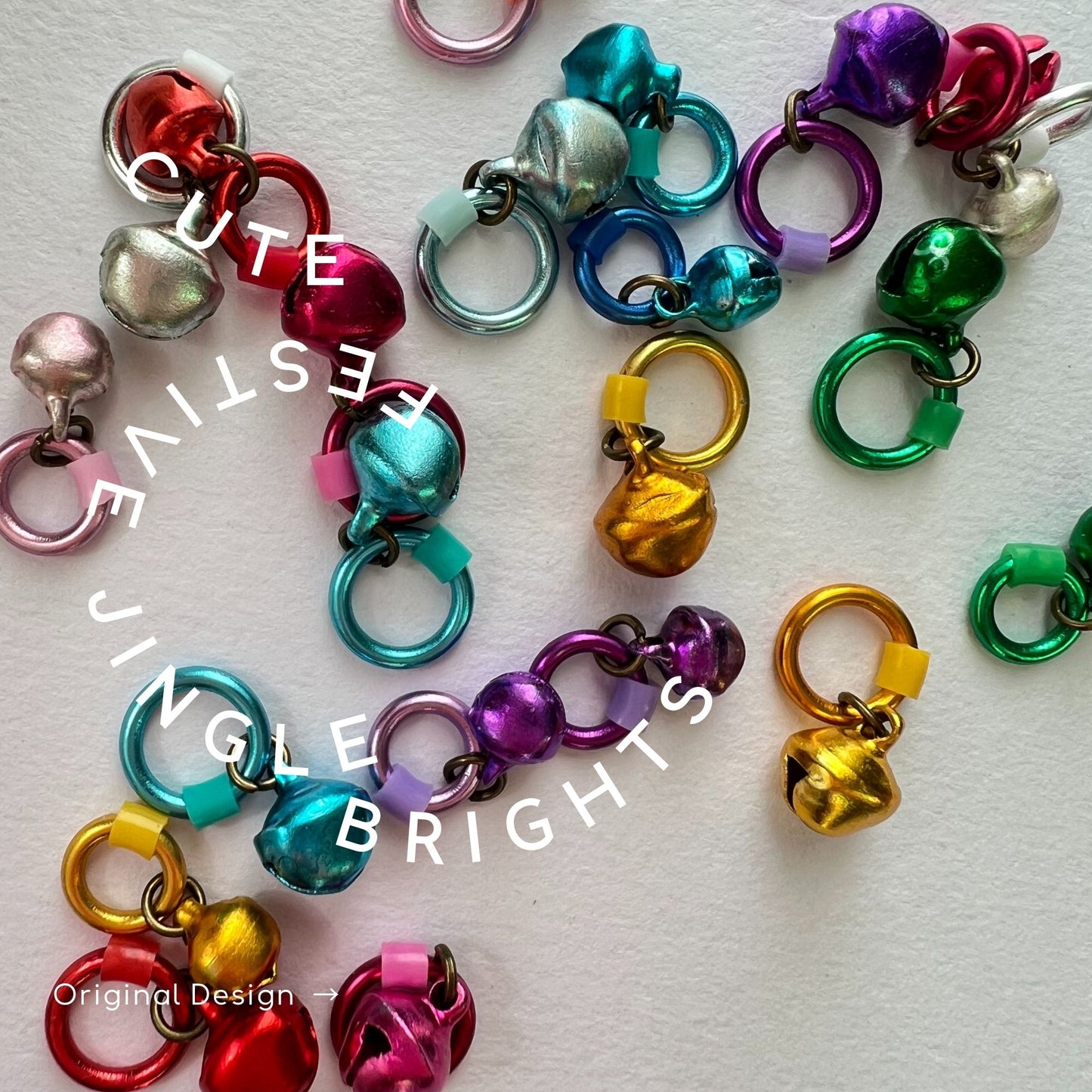 Jingle All The Way with Festive Christmas Knitting Stitch Markers in Bright Holiday Colors