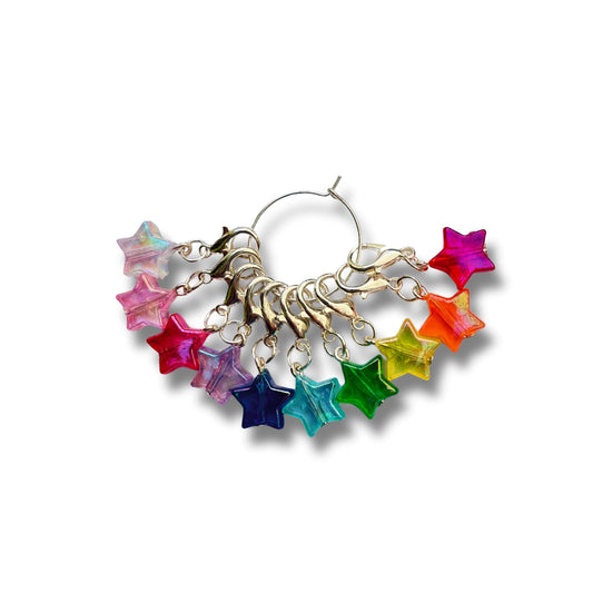 Rainbow Crochet Stitch Markers - Disco Stars
