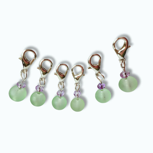 Crochet Stitch Markers - Mint Lavender