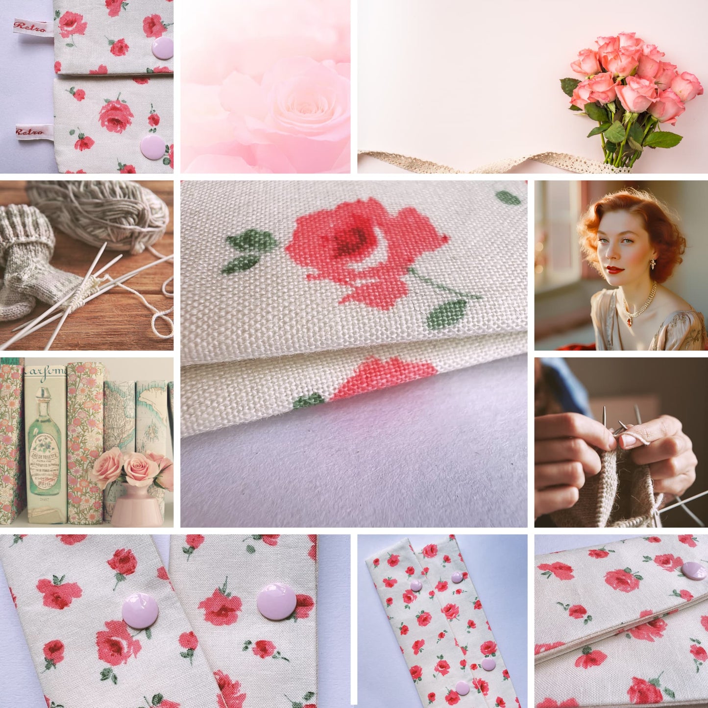 Sock Needle Case for Knitting - Liberty of London Fabric - Mary Rose 'Pink' from The Flower Collection