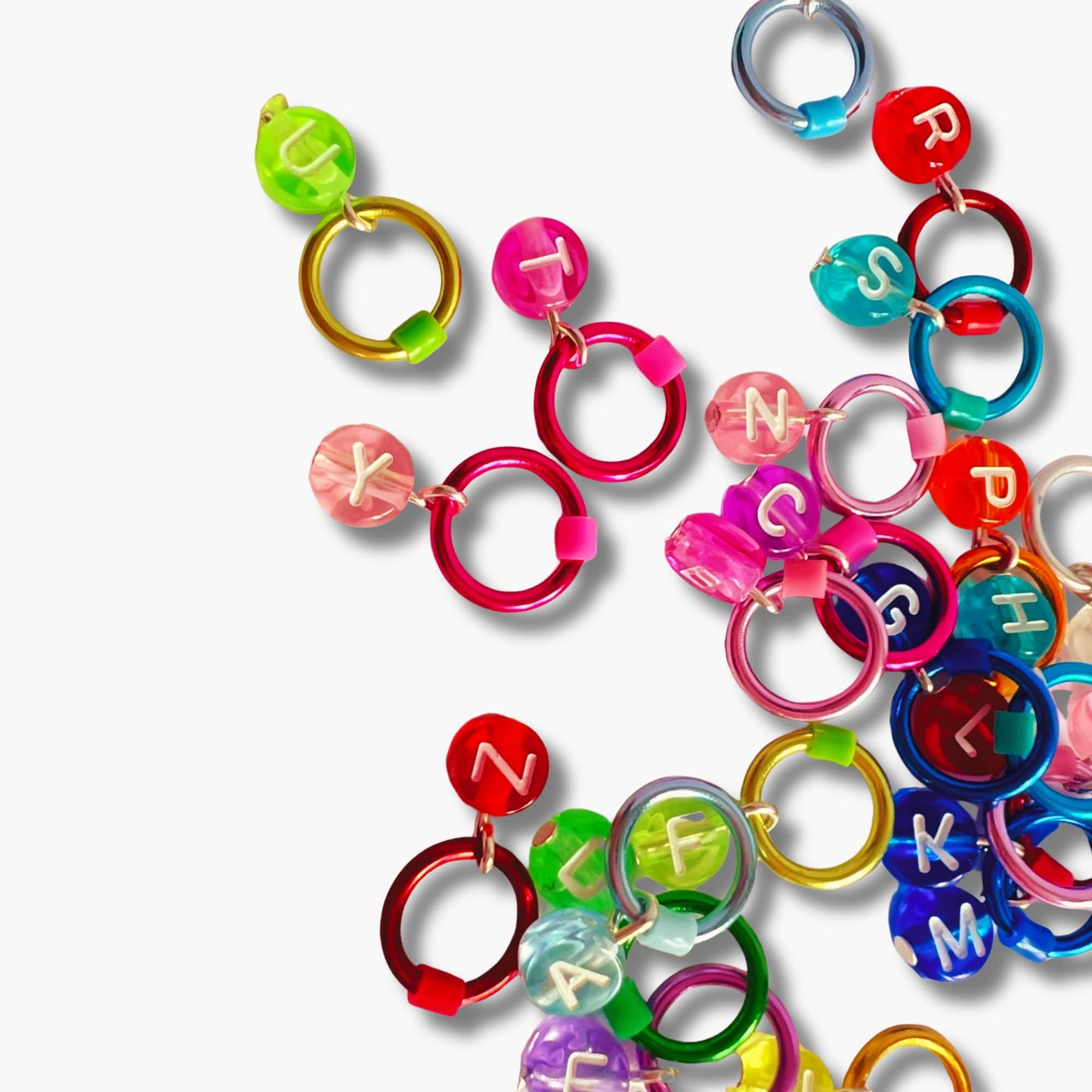 Alphabet Stitch Marker Set for Knitting -Jelly Brights
