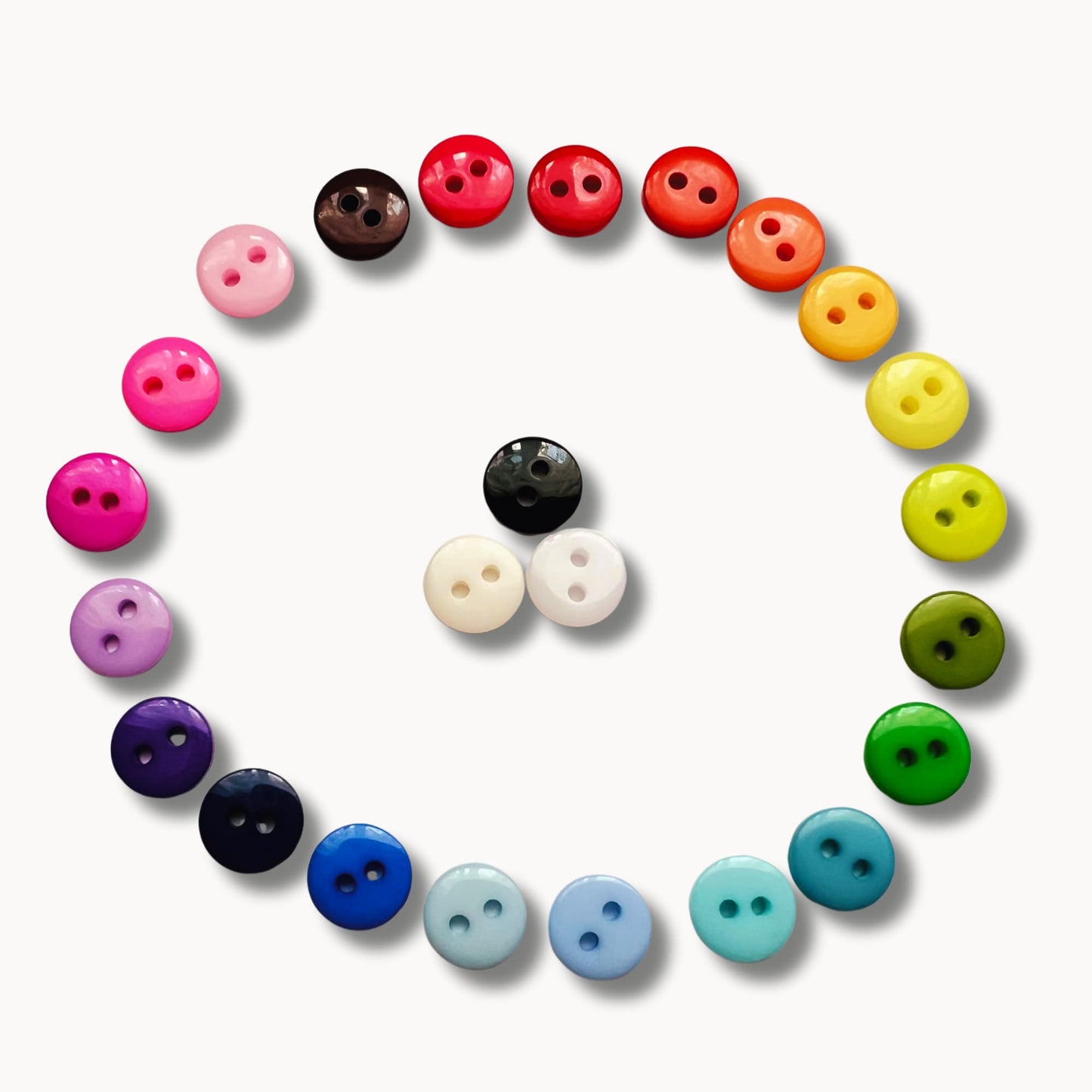 Rainbow Buttons 9mm Assorted  - Multi-Color Craft Buttons