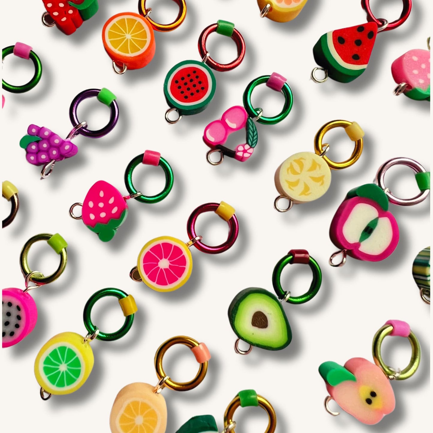 Fruit Knitting Stitch Markers - Fruit Charms - Fruit Salad Mix