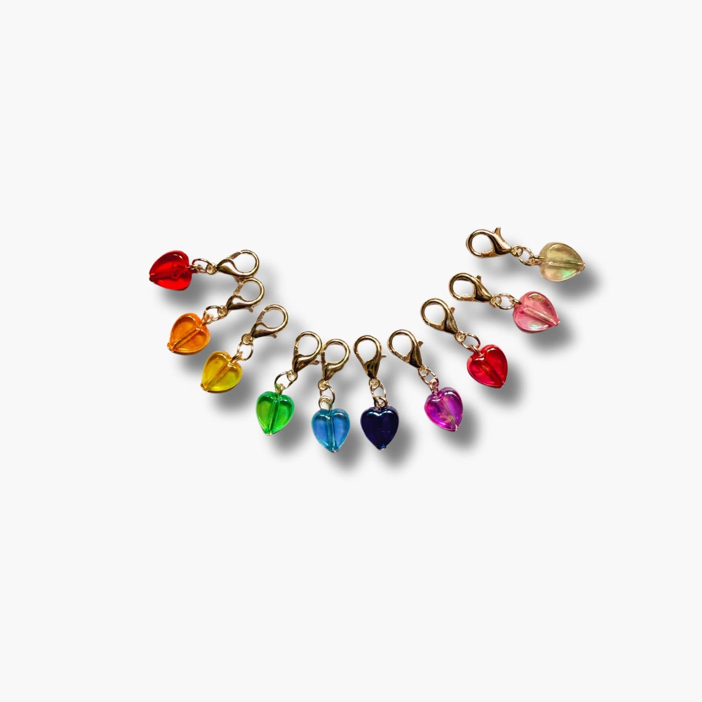 Rainbow Crochet Stitch Markers - Sugar Hearts