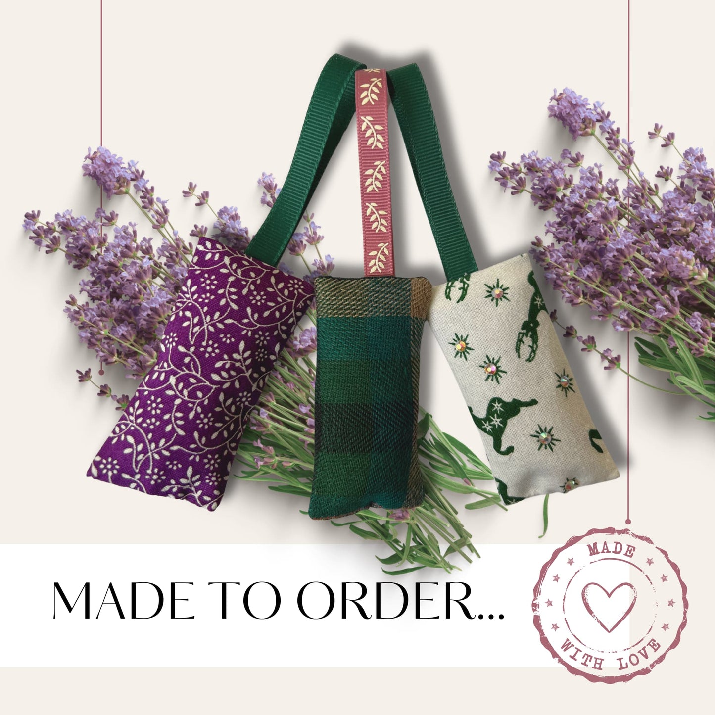 Christmas Scent sachet SET , lavender bags -  Highland Fling