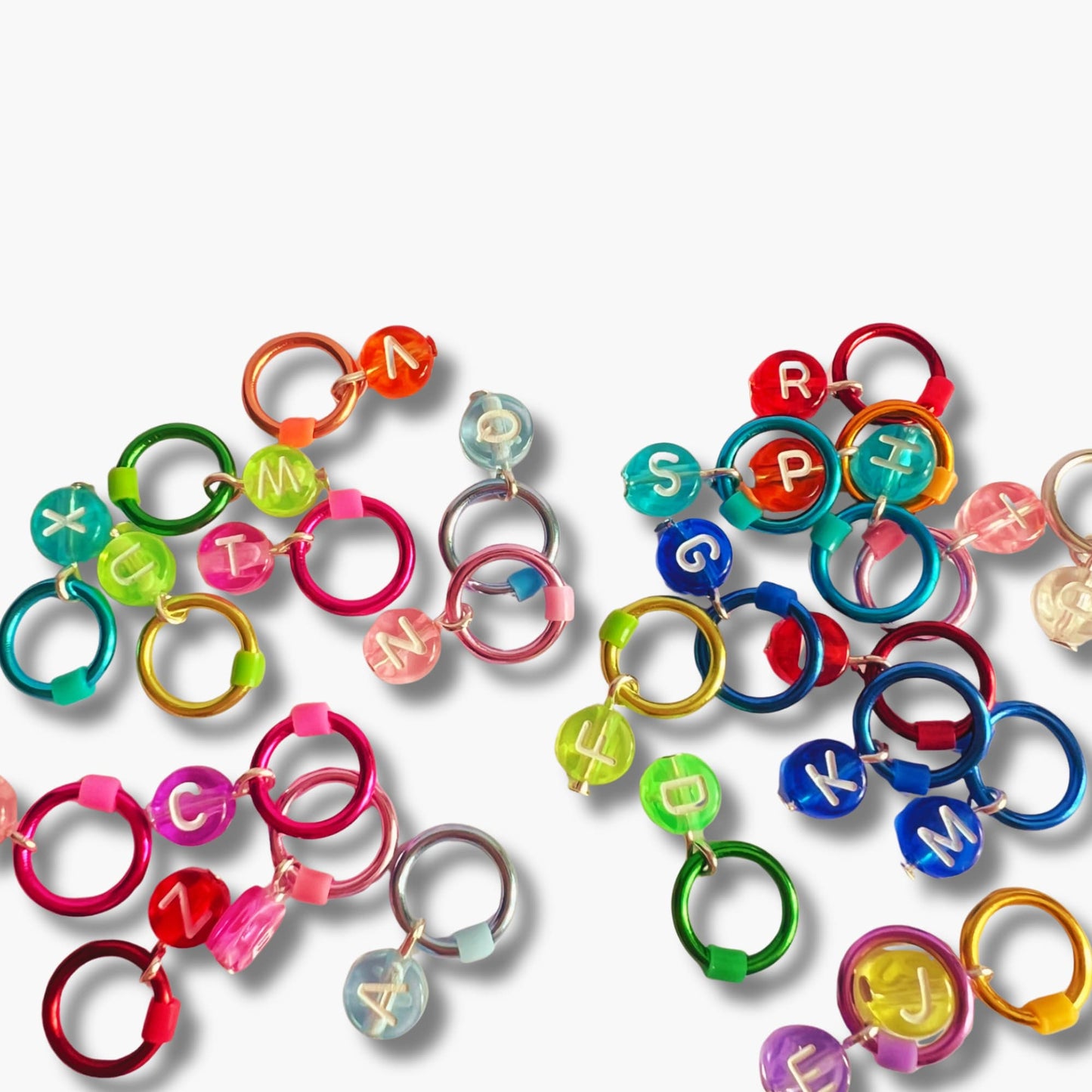 Alphabet Stitch Marker Set for Knitting -Jelly Brights