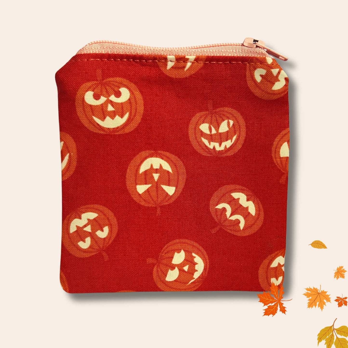 Pumpkin Knitting Purse , Glow Fabric by Lewis and Irene