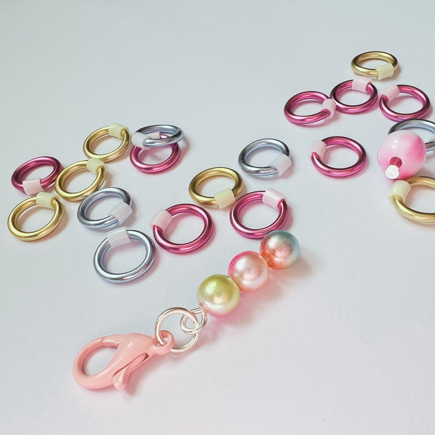 Pastel Ice Cream inspired Knitting Stitch Markers for Sock, Lace & Knitting - Snag Free in 3 Sizes