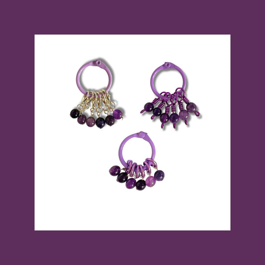 Amethyst Stitch Markers - Grape