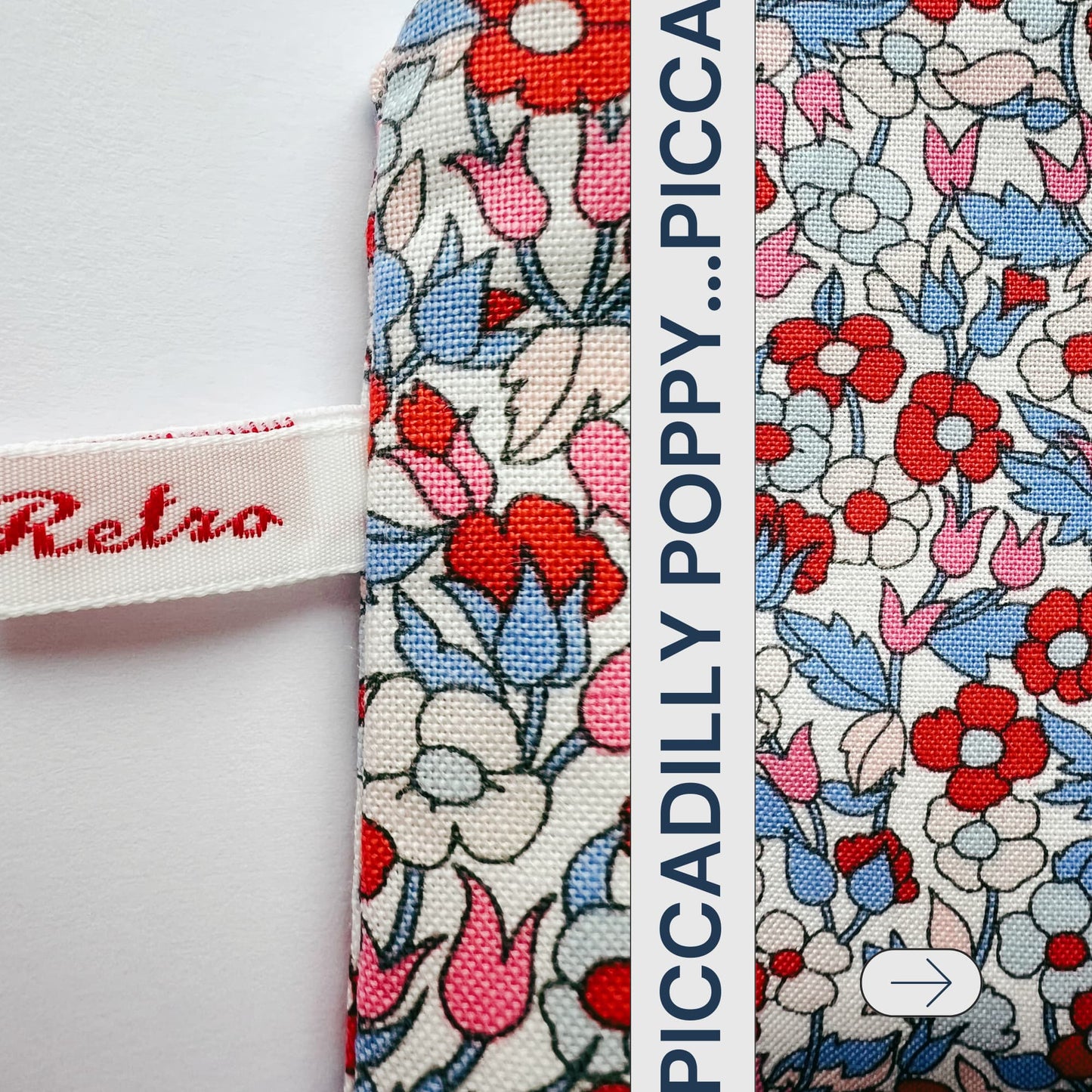 Liberty Fabric Purse -  Piccadilly Poppy from The Carnaby Collection