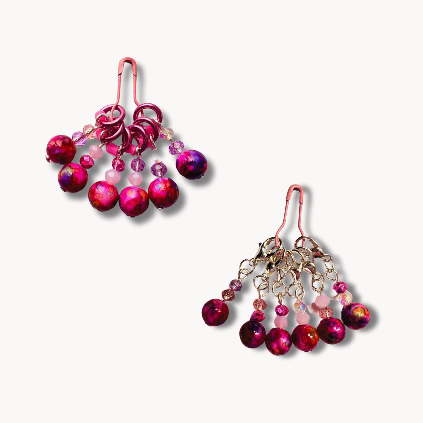 Pink Knitting Stitch Markers with Snag-Free Hoops - Pink wink