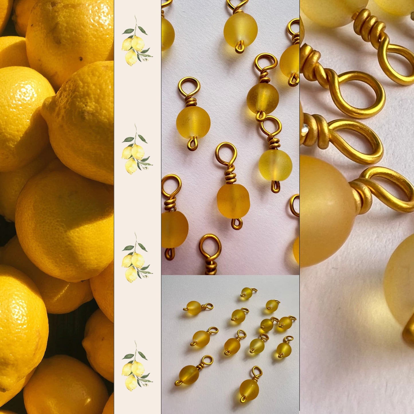 Yellow Stitch Markers for Knitting  - Lemon Pops