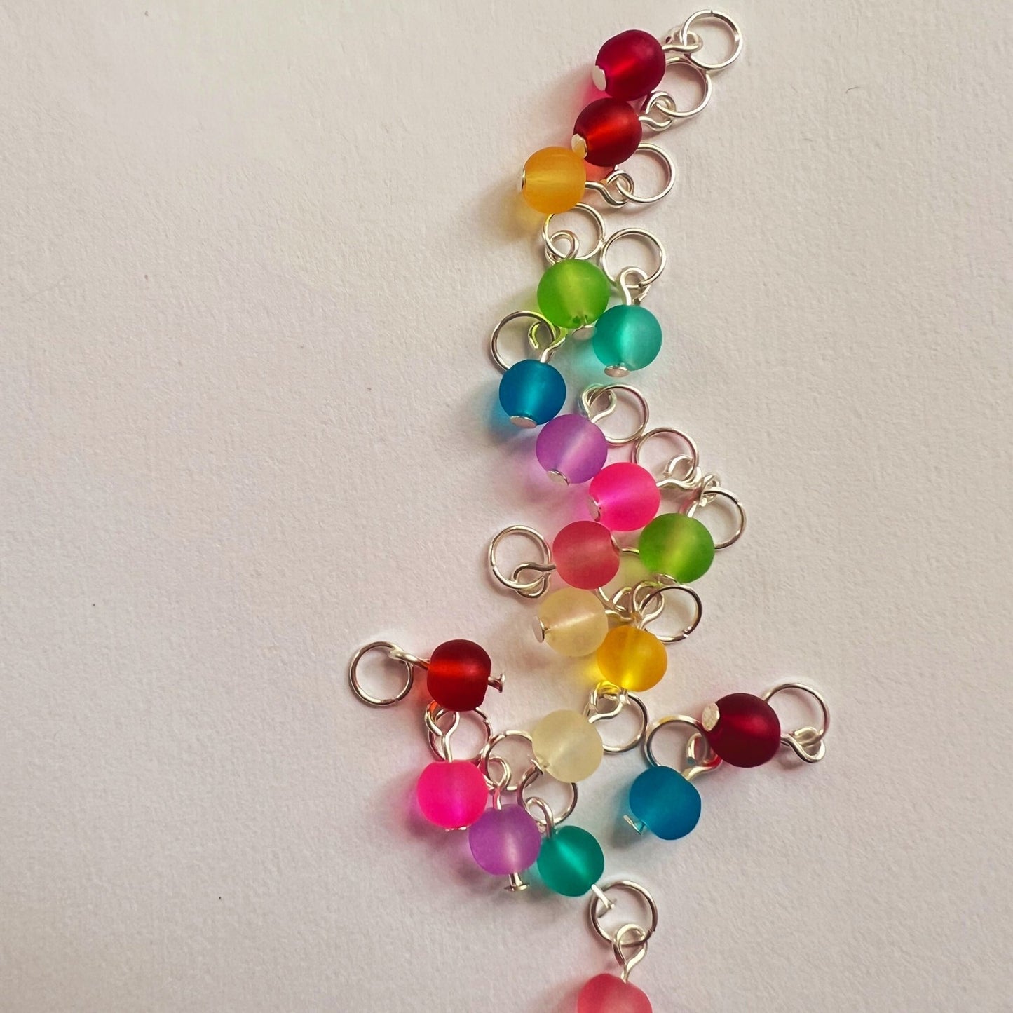 Frosted Glass Mini Stitch Markers - Handmade in Assorted Colors