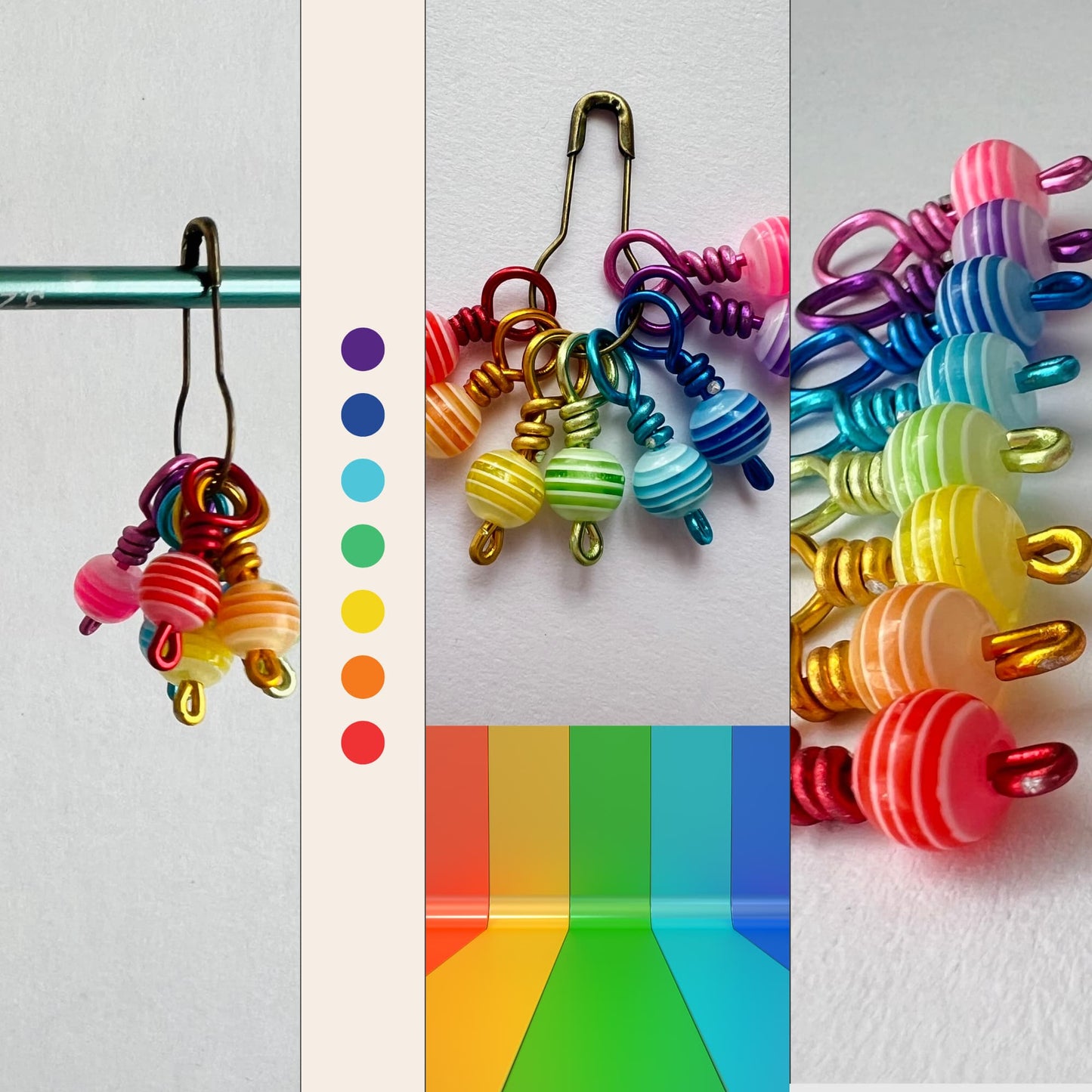 Sock Knitting Stitch Markers - Stripe Pops