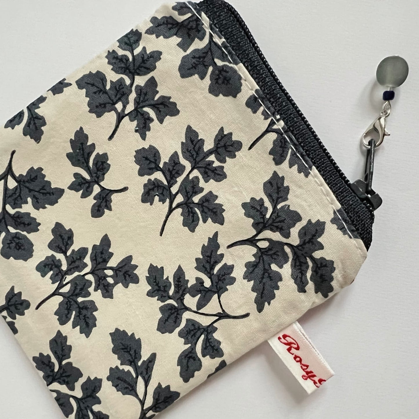 Navy and Cream Purse in 100% Cotton Limited Edition Print  - Grey Gardens