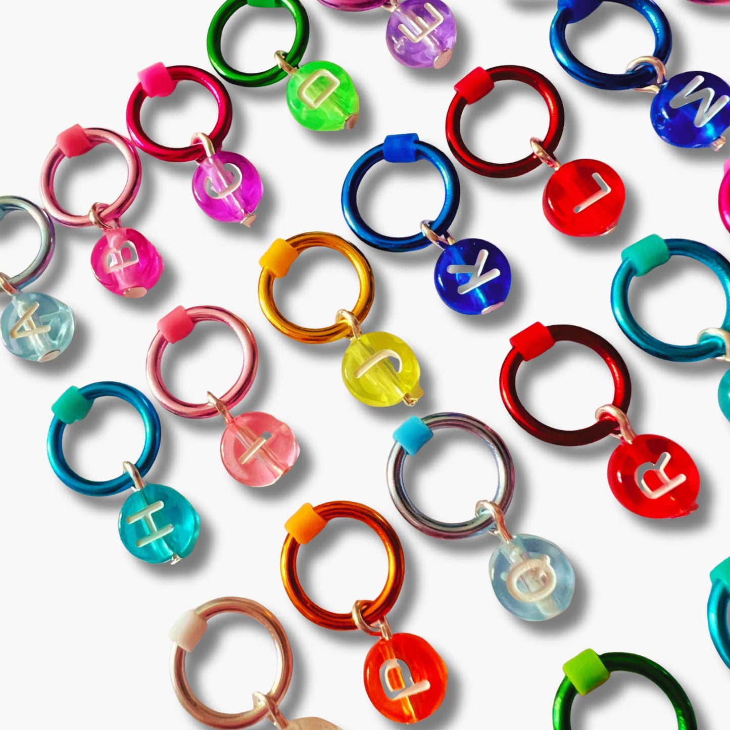 Alphabet Stitch Marker Set for Knitting -Jelly Brights