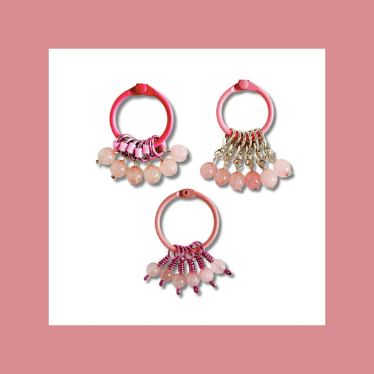 Rose Quartz Stitch Markers - Blush