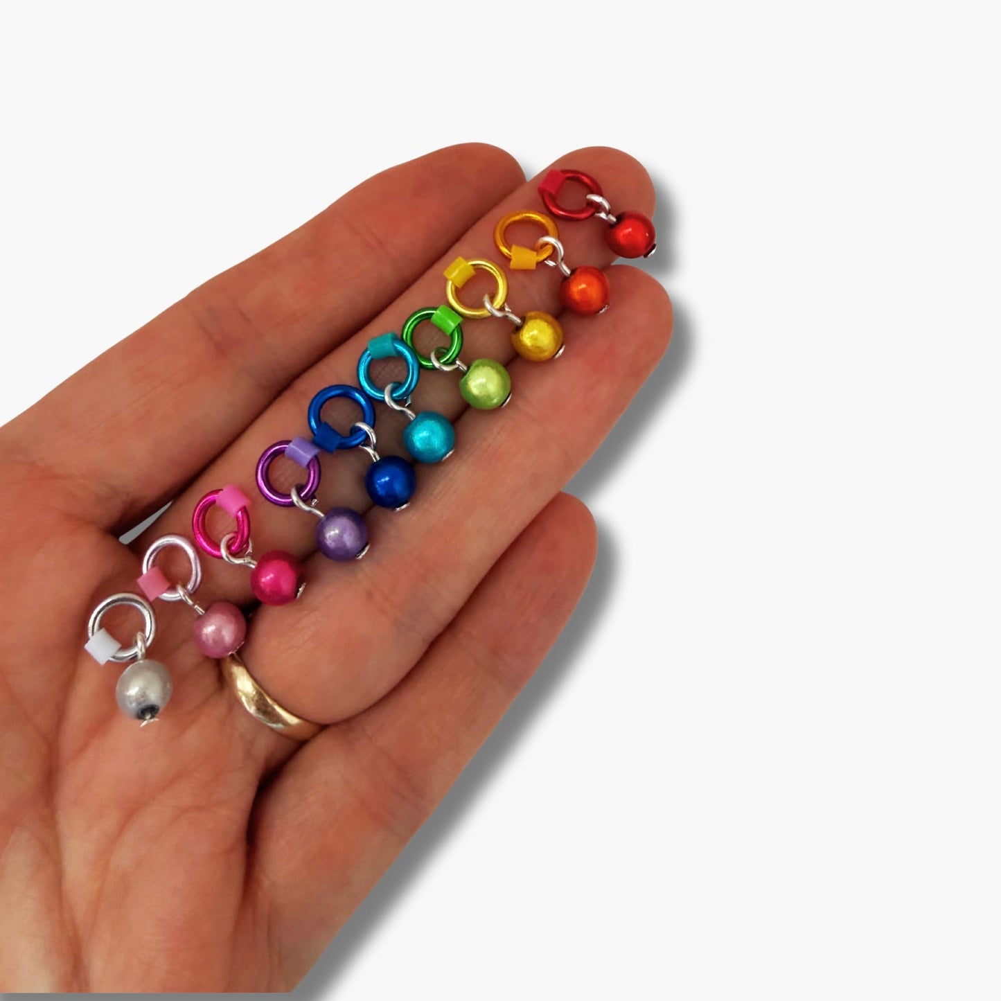 Stitch Markers for Knitting in Rainbow Colours -Glow Balls