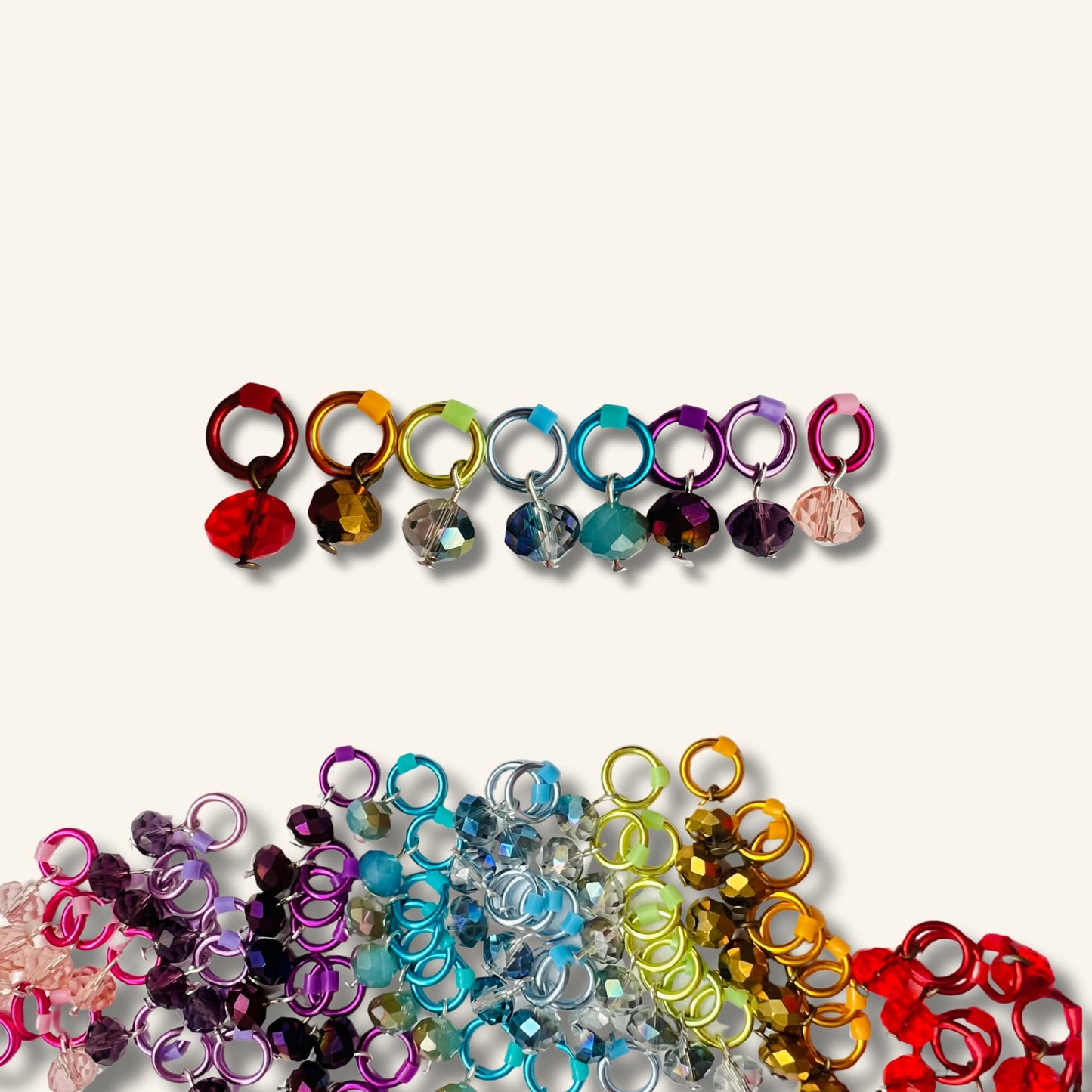 Crystal Glass Stitch Markers for Knitting, Snag Free - Enchanted Garden 2