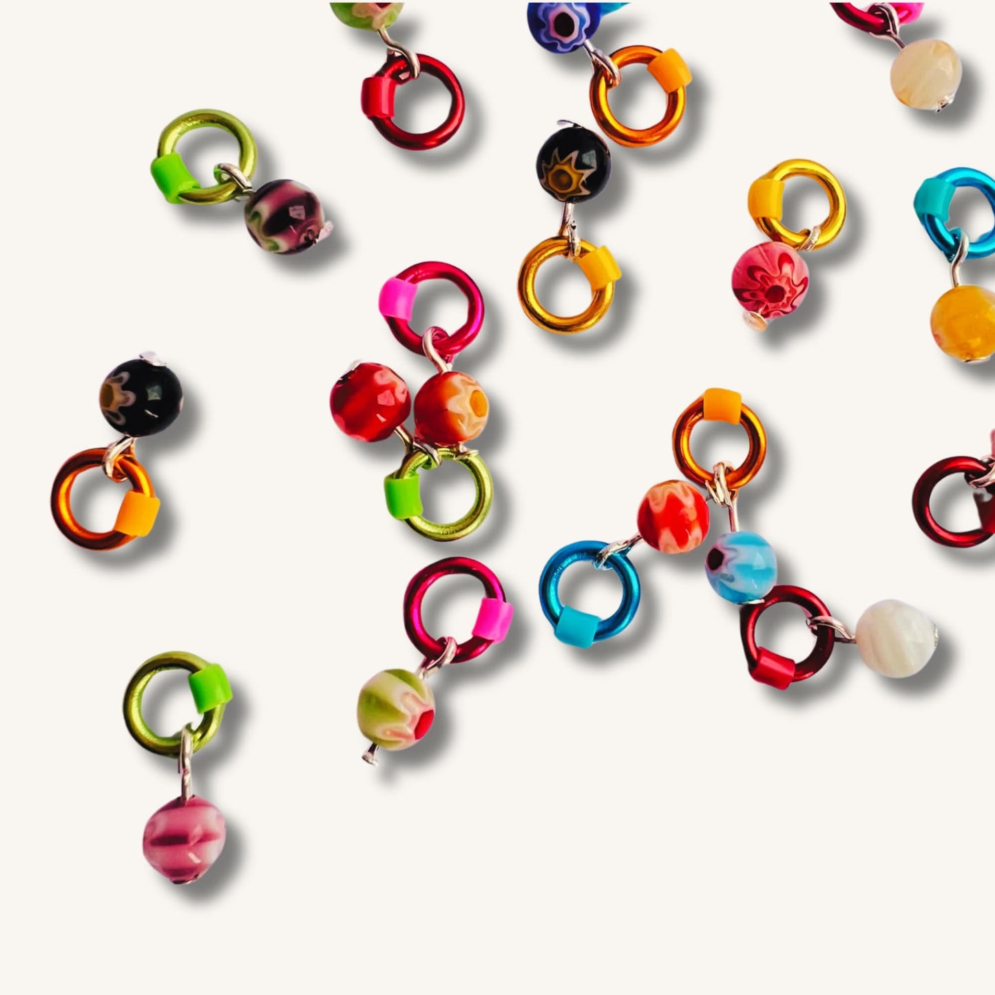 Millefiori Glass Knitting Stitch Markers  -Tokyo Pop!