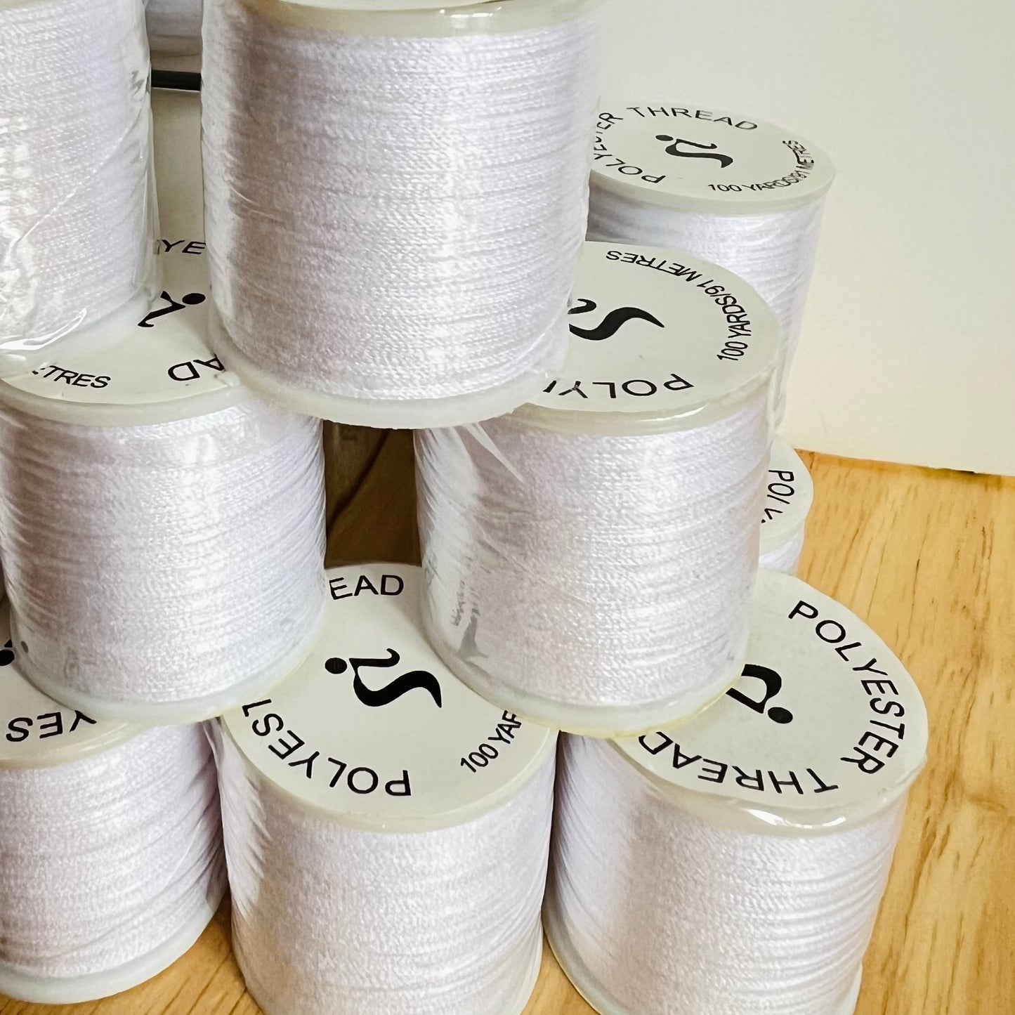 White Polyester Sewing Thread - 100 Yard Spools